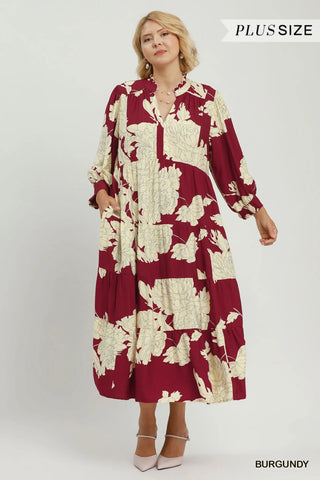 Tiana Long Dress Burgundy by Umgee