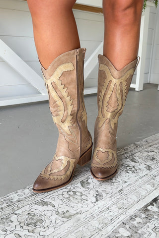 Whitney Cowboy Boots Taupe Boots Pierre Dumas