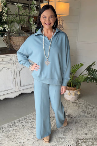 Abby Scuba Set Blue Grey