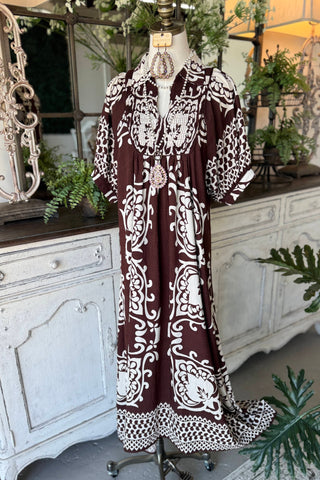 Distinction Long Dress Brown by Gigio