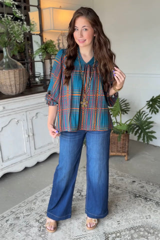 Lambert Top Teal by Umgee