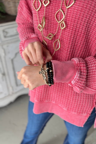 Pure Joy Cross Bracelet Black Bracelets SM Style