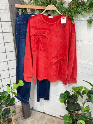 Bow Up Bow Down Red Shirts & Tops Sage & Fig