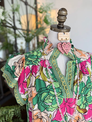 Nora Midi Dress Green Mix by Umgee