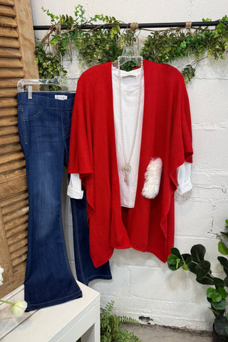 Romie Ruana Wrap Red/Ivory Wrap Wona Trading