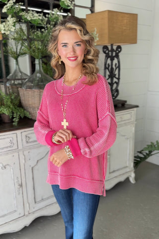 Chelsea Hot Pink sweater Zenana