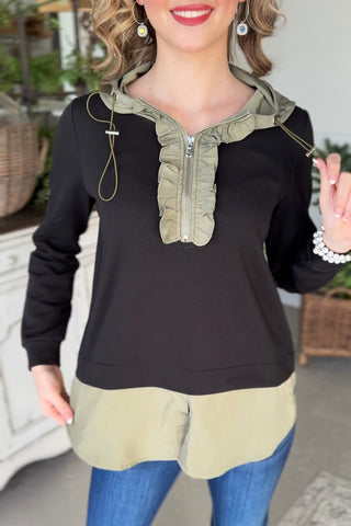 Standby Pullover Black/Olive Shirts & Tops JOH