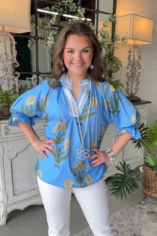 Parker Top Periwinkle by Umgee Shirts & Tops Umgee