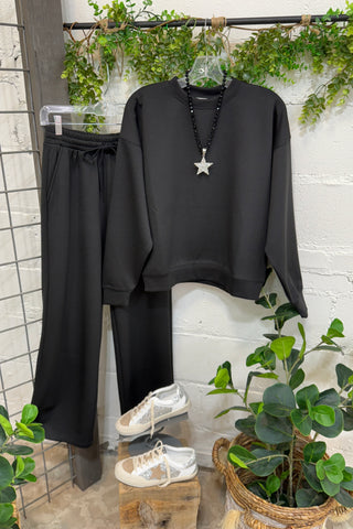 Keep Movin Scuba Set Chocolate Top & Pant Set Zenana