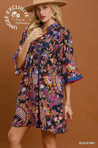 Durango Dress Black Mix by Umgee