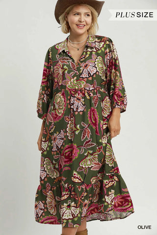 Flourish Dress Olive by Umgee Dresses Umgee