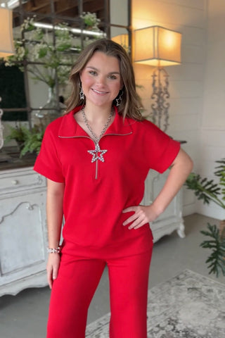 Spirited Pant Set Ruby Top & Pant Set Zenana