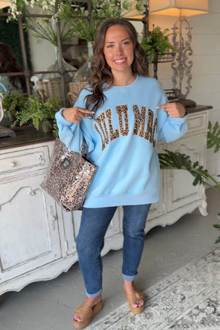 Lulu Mac Lt Blue/Leopard