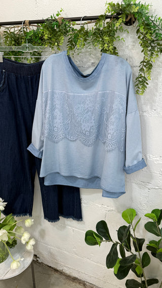 Darby Top Lt Blue Shirts & Tops MuMu
