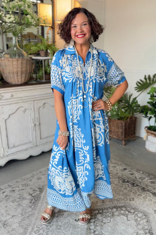 Distinction Long Dress French Blue Dresses Gigio