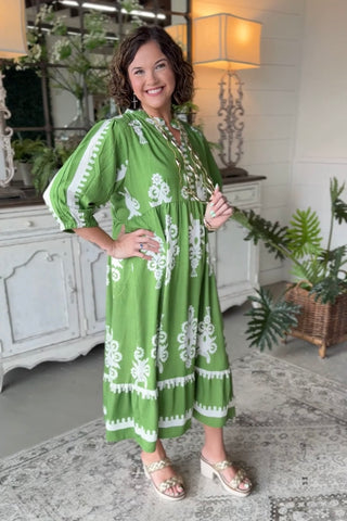 Empower Dress Green by Umgee Dresses Umgee