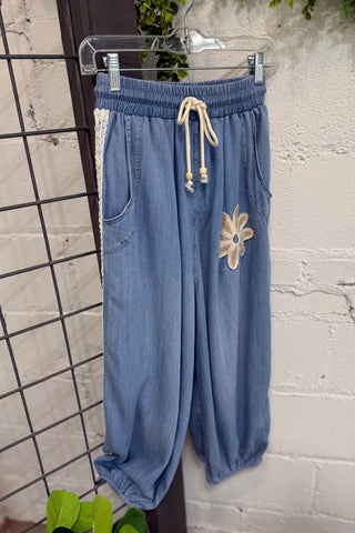 Nessa Joggers Lt Denim Pants Blublu