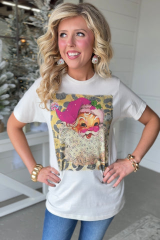 Disco Bling Santa Tee Ivory T Shirt Raisin' Arrows