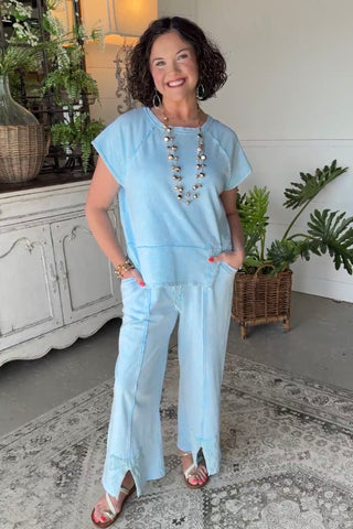 Little Darlin Top Blue limited stock Shirts & Tops J Her