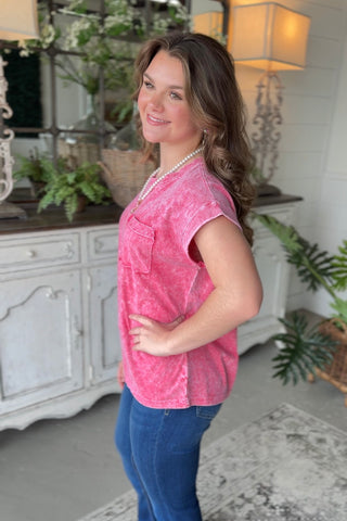 Dawson Top Red Shirts & Tops Zenana