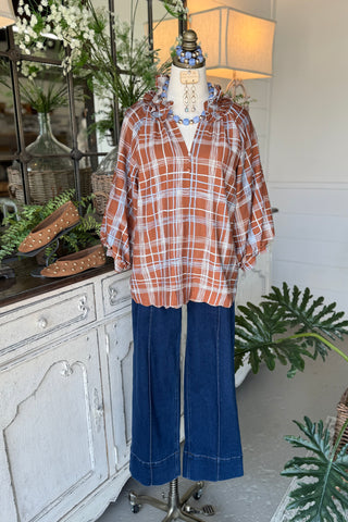 Evans Top Brown by Umgee Shirts & Tops Umgee