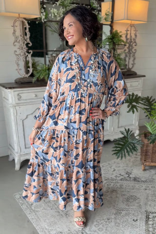 Fall Gardens Dress Denim by Umgee