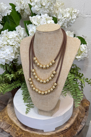 Phoenix Necklace Brown/Gold Necklaces L & B Creations