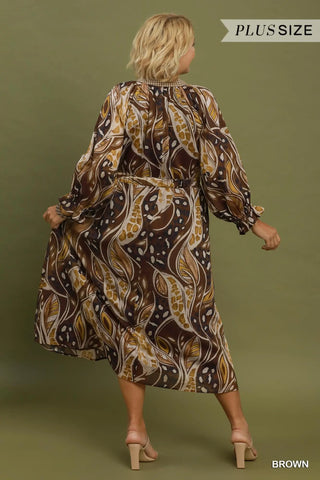 Alina Long Dress Brown by Umgee