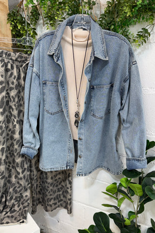 Sierra Shirt Denim by Bibi Shirts & Tops Bibi