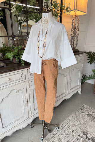 Lucky Me Pants Camel Pants Made In Italy