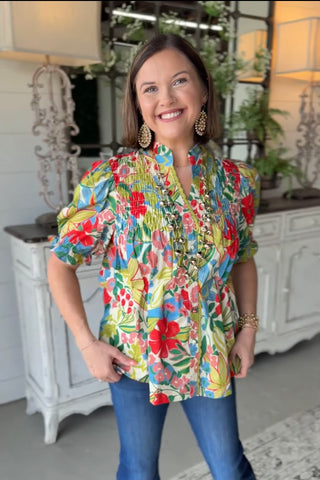 Cammie Top Cream Mix by Umgee Shirts & Tops Umgee