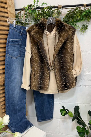 Oh Deer Vest Coffee Vest Wona Trading