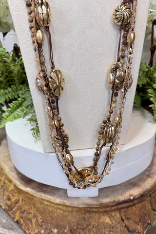 Minnelli Necklace Brown/Gold