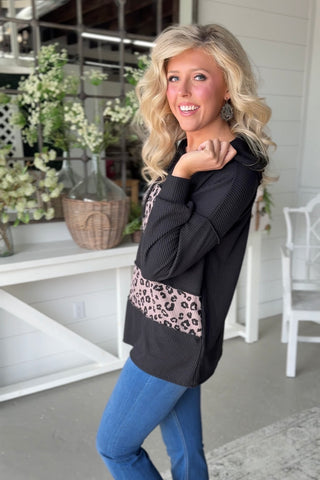 Zelda Black Leo Shirts & Tops Heimish USA