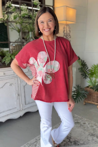 Flower Power Top Red by Umgee Shirts & Tops Umgee