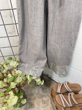 Crawford Linen Pants Grey Pants New Afeis