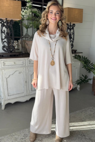 Villa Pant Set Oatmeal Top & Pant Set Dear Scarlett