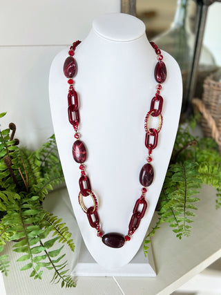 Behold Necklace Burgundy Necklaces Miss Carla