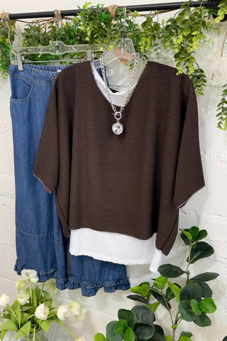 Destin Top Chocolate Shirts & Tops YOLLY
