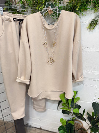 Gallery Pant Set Beige Top & Pant Set D Style