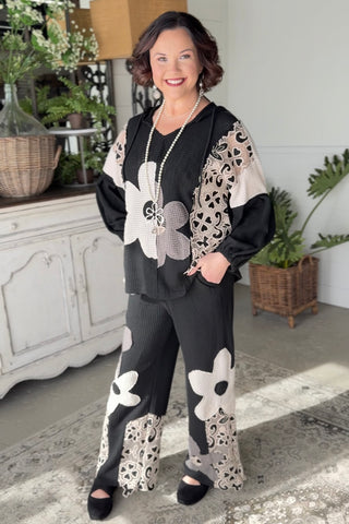 Daisy Duo Top Black/Grey Shirts & Tops Davi & Dani