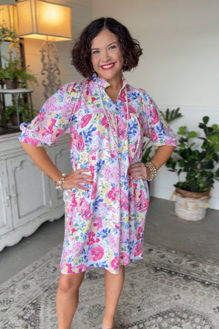 Stella Dress Pink Floral Dresses Haptics