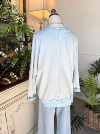 Happiness Top Blue Shirts & Tops MuMu/JY