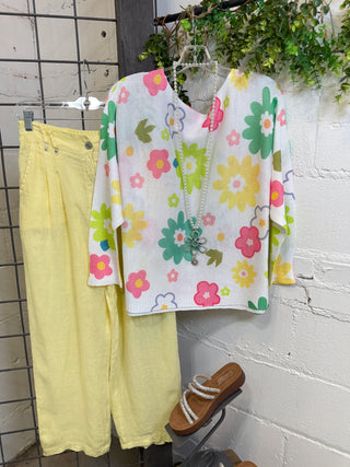 Kensley Linen Pants Yellow Pants Miss Coco