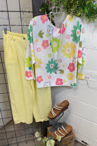 Kensley Linen Pants Yellow Pants Miss Coco