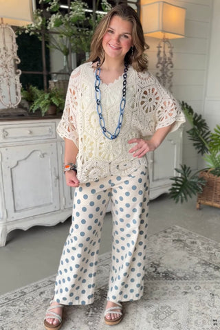 Pips Polka Pants Blue by Jodifl Pants Jodifl