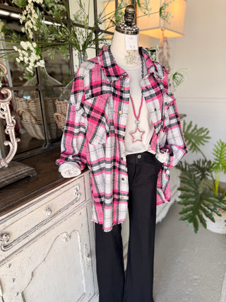 Raleigh Shacket Pink Mix