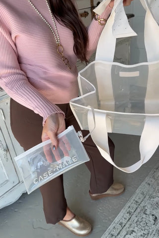 Case Mate Jelly Bow Tote Ivory Pearl Tote Case Mate