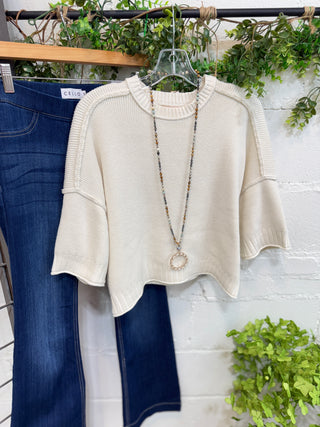 Anita Sweater Ivory Sweater Blu Pepper