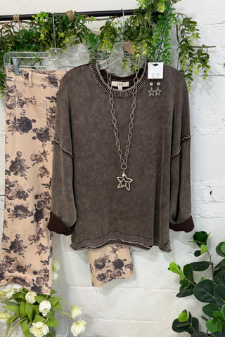 Mia Sweater Dk Brown